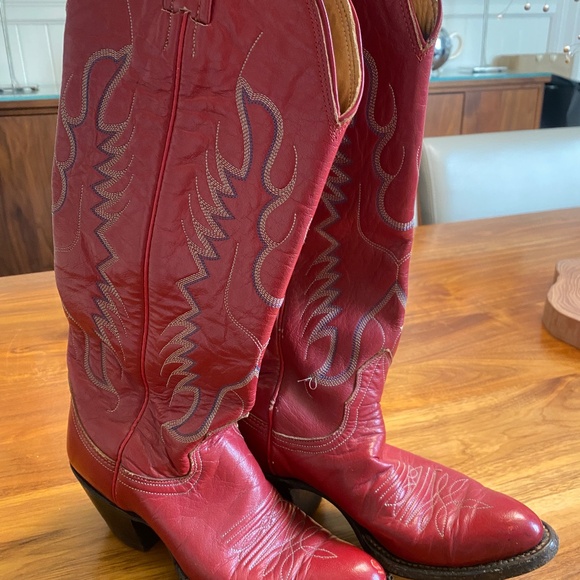 Vintage Red Nocona Cowboy boots sz 4.5 Women's - Picture 2 of 10